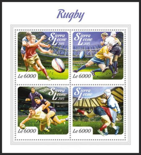 Poštové známky Sierra Leone 2015 Rugby Mi# 6728-31 Kat 11€