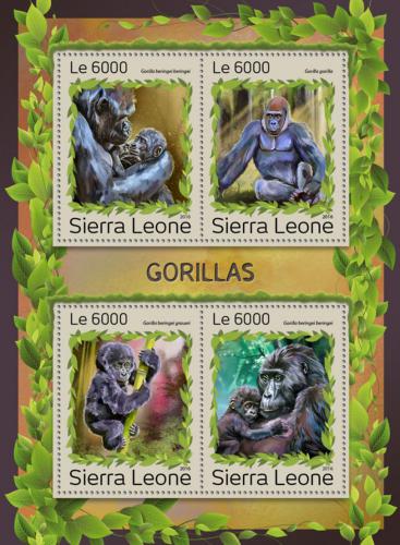 Potov znmky Sierra Leone 2016 Gorily Mi# 8003-06 Kat 11 - zvi obrzok