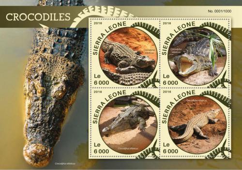 Poštové známky Sierra Leone 2016 Krokodýl nilský Mi# 6828-31 Kat 11€