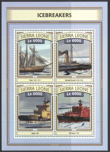 Poštové známky Sierra Leone 2016 Ledoborci Mi# 7858-61 Kat 11€