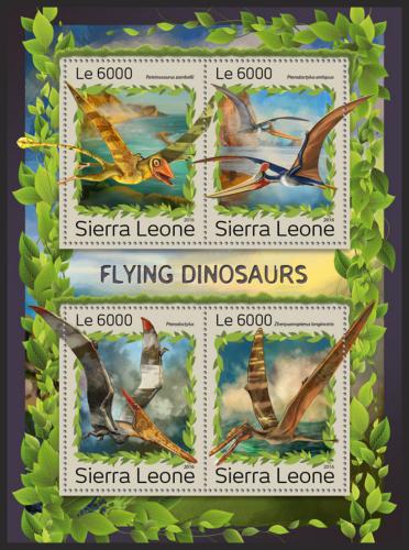 Potov znmky Sierra Leone 2016 Ltajc dinosaury Mi# 7948-51 Kat 11