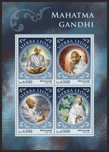 Poštové známky Sierra Leone 2016 Mahátma Gándhí Mi# 7678-81 Kat 12€
