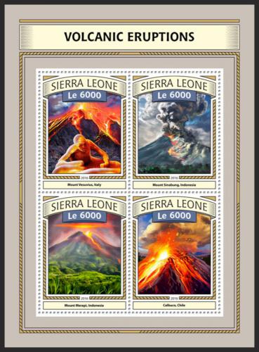 Potov znmky Sierra Leone 2016 Sopen erupce Mi# 7783-86 Kat 11