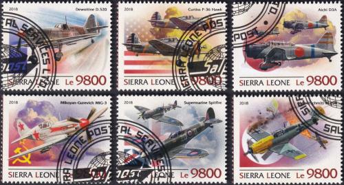 Potov znmky Sierra Leone 2018 Lietadla 2. svtov vlky 2B Mi# 10241-46 Kat 16