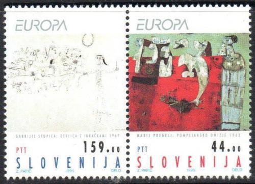 Potov znmky Slovinsko 1993 Eurpa CEPT, modern umenie Mi# 48-49 Kat 6 - zvi obrzok
