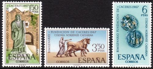 Poštové známky Španielsko 1967 Založení Cáceres Mi# 1720-22