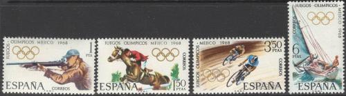 Poštové známky Španielsko 1968 LOH Mexiko Mi# 1777-80