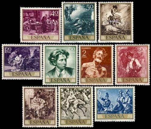 Poštové známky Španielsko 1968 Umenie, Mariano Fortuny Mi# 1740-49