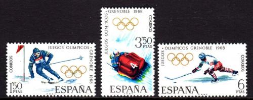 Poštové známky Španielsko 1968 ZOH Grenoble Mi# 1735-37