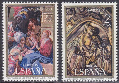 Poštové známky Španielsko 1969 Vianoce, umenie Mi# 1837-38