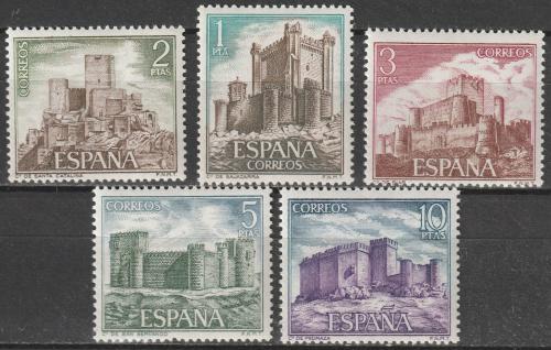 Poštové známky Španielsko 1972 Hrady Mi# 1988-92 Kat 7.50€