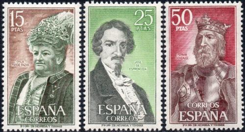 Poštové známky Španielsko 1972 Osobnosti Mi# 1966-68