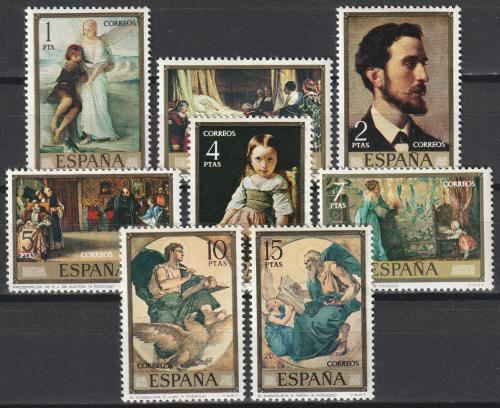 Poštové známky Španielsko 1974 Umenie, Eduardo Rosales Mi# 2098-2105