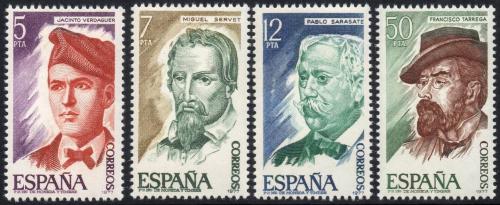Poštovní známky Španìlsko 1977 Osobnosti Mi# 2284-87