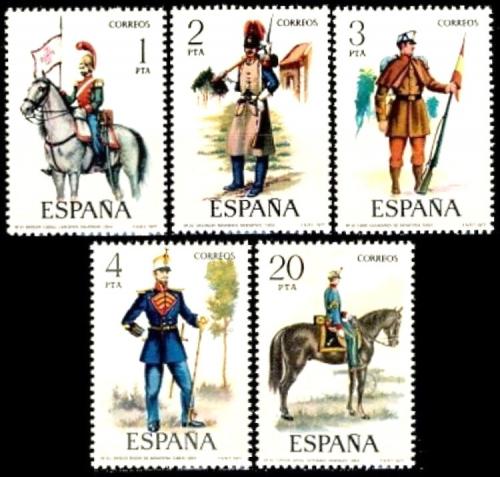 Poštovní známky Španìlsko 1977 Vojenské uniformy Mi# 2274-78