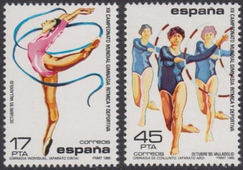 Poštové známky Španielsko 1985 Športovní gymnastika Mi# 2696-97
