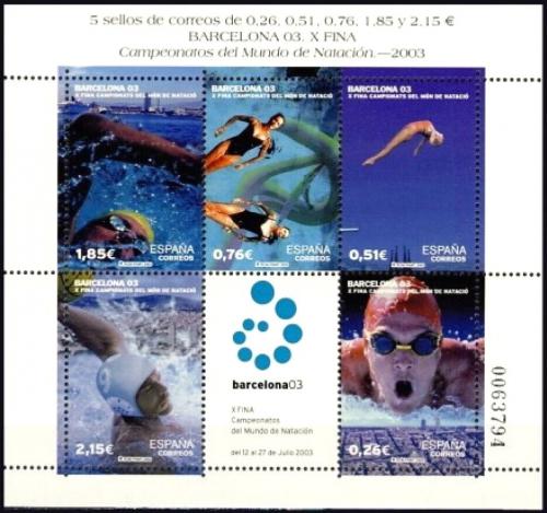 Poštové známky Španielsko 2003 MS v plavání Barcelona Mi# Block 117