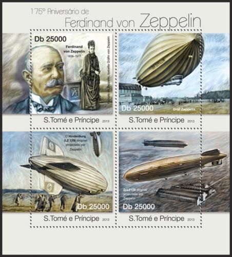Potov znmky Svt Tom 2013 Ferdinand Graf von Zeppelin Mi# 4976-79 Kat 10 - zvi obrzok