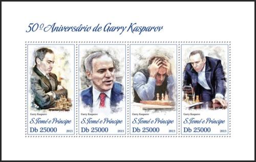 Potov znmky Svt Tom 2013 Garri Kasparov, achy Mi# 5216-19 Kat 10 - zvi obrzok