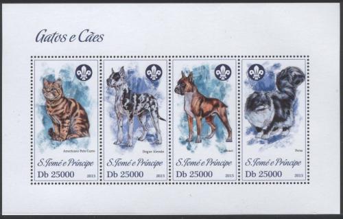 Poštové známky Svätý Tomáš 2013 Maèky a psi Mi# 5181-84 Kat 10€