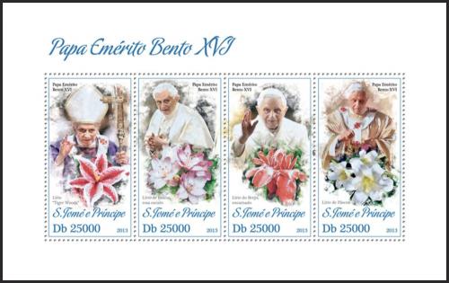 Potovn znmky Svat Tom 2013 Pape Benedikt XVI. Mi# 5256-59 Kat 10