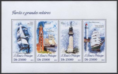 Poštové známky Svätý Tomáš 2013 Plachetnice a majáky Mi# 5186-89 Kat 10€