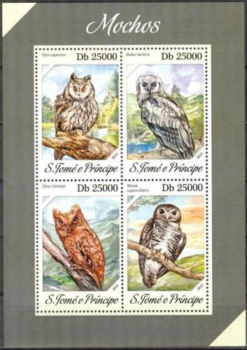 Poštové známky Svätý Tomáš 2013 Sovy Mi# 5426-29 Kat 10€