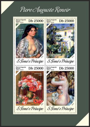 Potov znmky Svt Tom 2013 Umenie, Pierre-Auguste Renoir Mi# 5436-39 Kat 10