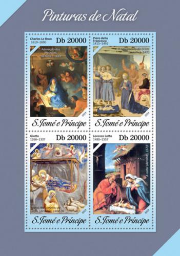 Poštové známky Svätý Tomáš 2013 Vianoce, umenie Mi# 5401-04 Kat 8€