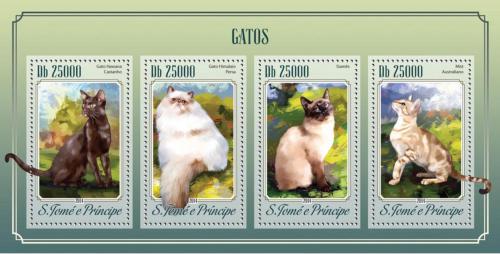 Poštové známky Svätý Tomáš 2014 Maèky Mi# 5830-33 Kat 10€