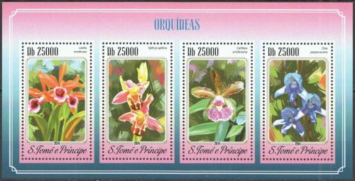 Potovn znmky Svat Tom 2014 Orchideje Mi# 5885-88 Kat 10