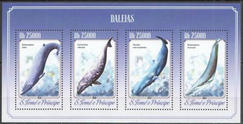 Poštové známky Svätý Tomáš 2014 Ve¾ryby Mi# 5840-43 Kat 10€