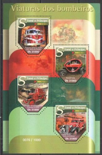 Poštové známky Svätý Tomáš 2015 Hasièská autá Mi# 6455-58 Kat 12€
