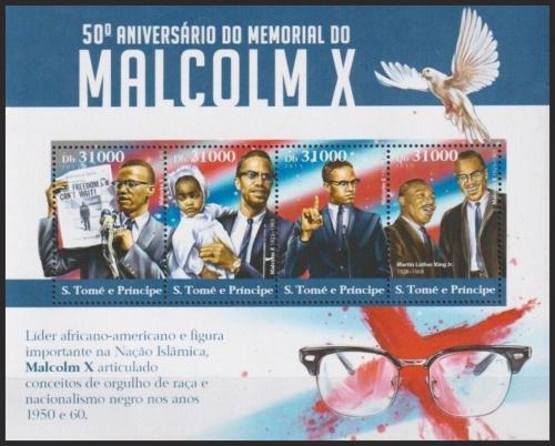 Potov znmky Svt Tom 2015 Malcolm X, duchovn past Mi# 6253-56 Kat 12