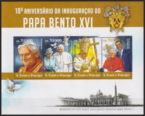 Potov znmky Svt Tom 2015 Pape Benedikt XVI. Mi# 6263-66 Kat 12 - zvi obrzok