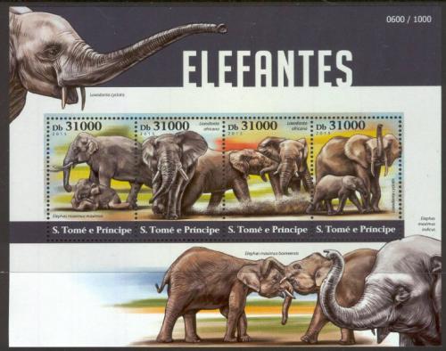 Poštové známky Svätý Tomáš 2015 Slony Mi# 6335-38 Kat 12€