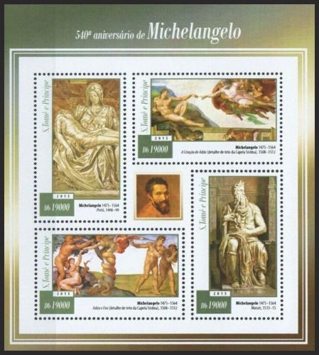 Potov znmky Svt Tom 2015 Umenie, Michelangelo Mi# 5985-88 Kat 7.50