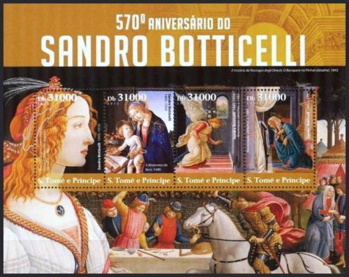 Potov znmky Svt Tom 2015 Umenie, Sandro Botticelli Mi# 6208-11 Kat 12 - zvi obrzok