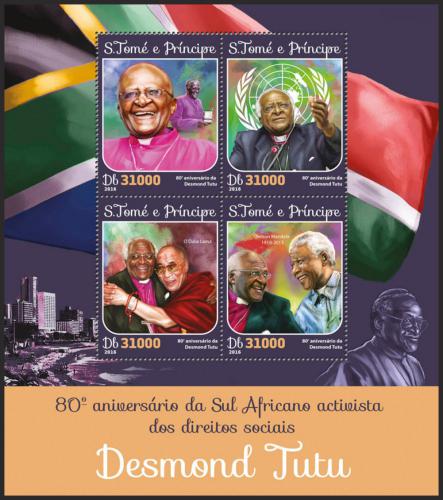 Potov znmky Svt Tom 2016 Biskup Desmond Tutu Mi# 6556-59 Kat 12