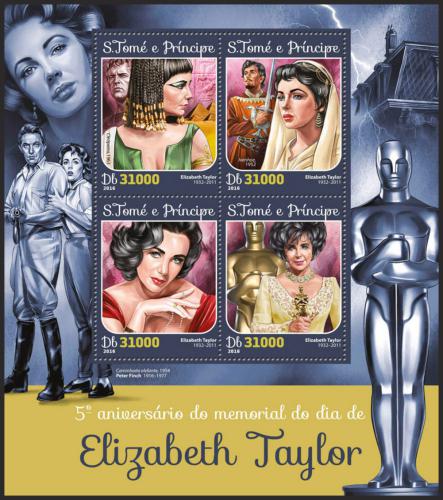 Potovn znmky Svat Tom 2016 Elizabeth Taylor Mi# 6601-04 Kat 12