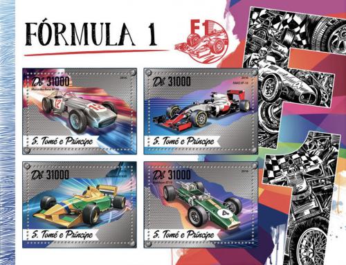 Poštové známky Svätý Tomáš 2016 Formule 1 Mi# 6986-89 Kat 12€