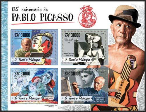 Potov znmky Svt Tom 2016 Umenie, Pablo Picasso Mi# 6946-49 Kat 12 