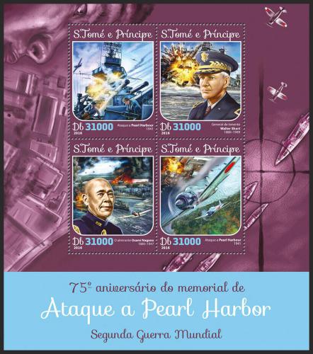 Potov znmky Svt Tom 2016 tok na Pearl Harbor Mi# 6566-69 Kat 12