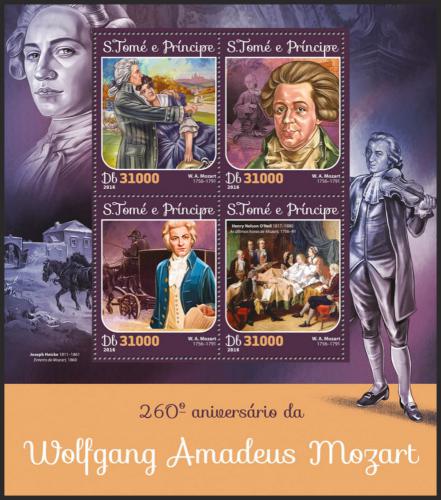 Potov znmky Svt Tom 2016 Wolfgang Amadeus Mozart Mi# 6516-19 Kat 12