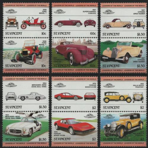 Poštové známky Svätý Vincent 1983 Automobily Mi# 664-75