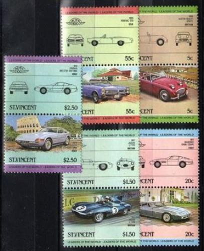 Poštové známky Svätý Vincent 1984 Automobily Mi# 756-65