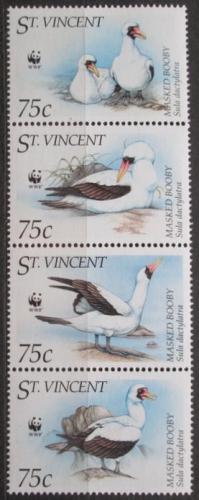 Poštové známky Svätý Vincent 1995 Terej maskový, WWF Mi# 3073-76