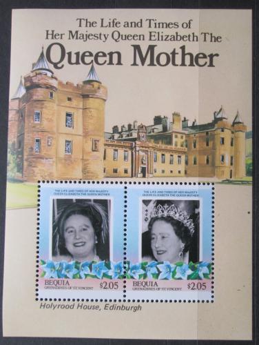 Poštové známky Svätý Vincent Gren. Bequia 1985 Krá¾ovna Matka Mi# Block 1