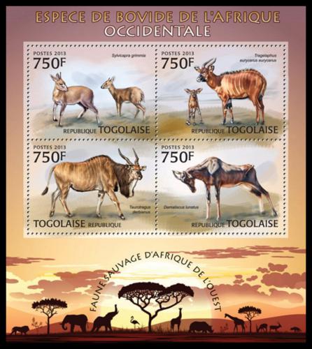 Poštové známky Togo 2013 Antilopy Mi# 4826-29 Kat 12€