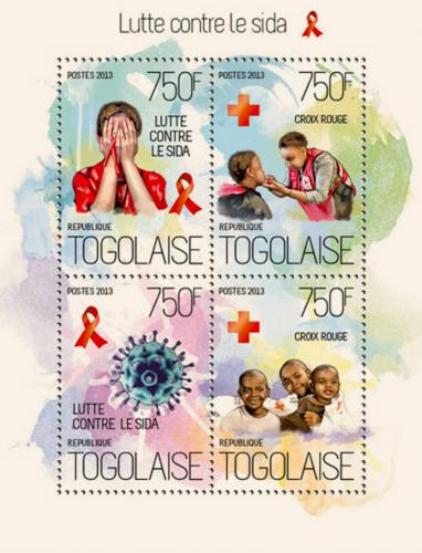 Poštové známky Togo 2013 Boj proti AIDS Mi# 5501-04 Kat 12€